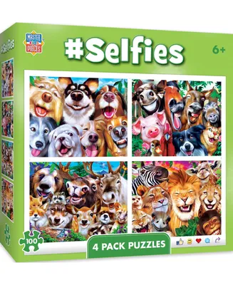 Masterpieces Kids Puzzle Set - Selfies 4-Pack 100 Piece Jigsaw Puzzles