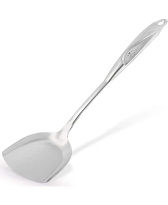 Stainless Steel Metal Wok Spatula - Durable Wok Turner Spatula Shovel - Durable Utensil with Ergonomic, Easy to Use Handle