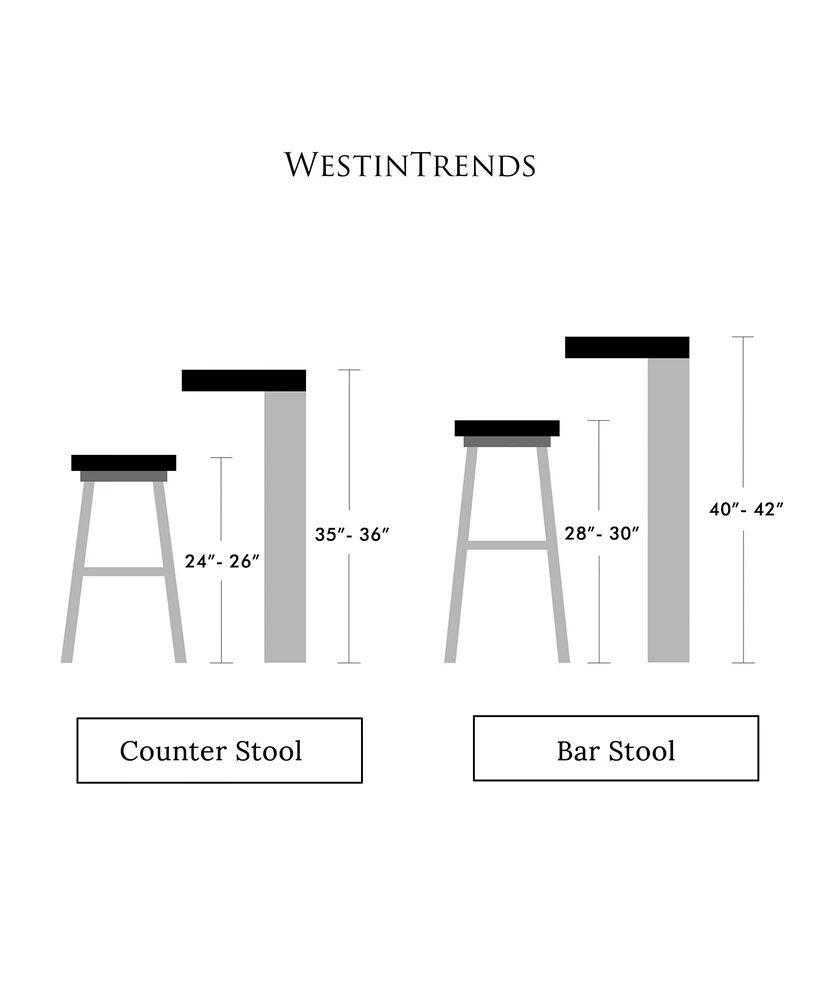 24" Upholstered Saddle Seat Counter Stool (Set of 2