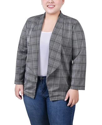 Ny Collection Plus 3/4 Sleeve Ponte Blazer