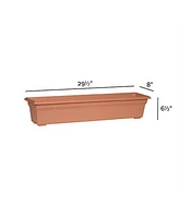 Novelty Countryside Flower Box Planter, 29.5in Terracotta