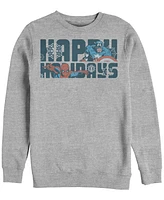 Fifth Sun Men's Marvel Happiest of Holidays Crew Fleece Pullover