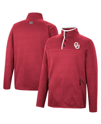 Men's Colosseum Crimson Oklahoma Sooners Rebound Quarter-Snap Jacket