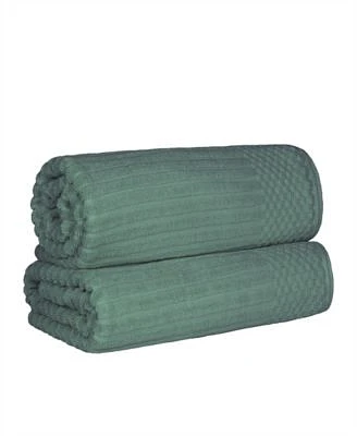 Superior Soho Checkered Border Cotton Bath Towel Sets