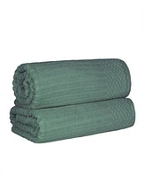 Superior Soho Checkered Border Cotton Bath Towel Sets