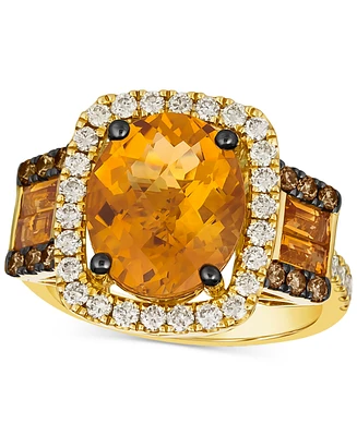 Le Vian Cinnamon Citrine (4-1/4 ct. t.w.), Nude Diamond (5/8 ct. t.w.) & Chocolate Diamond (1/5 ct. t.w.) Statement Ring in 14k Gold