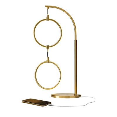 Nova Modern Hoops Dimmable Led Gold Table Lamp (24" )