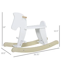 Qaba Wooden Rocking Horse Toddler Baby Ride-on Toys for Kids 1-3 Years