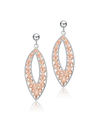 Elegant Sterling Silver Two-Tone Dangling Earrings