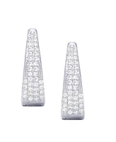 Macy's Pave Oval Hoop Earrings