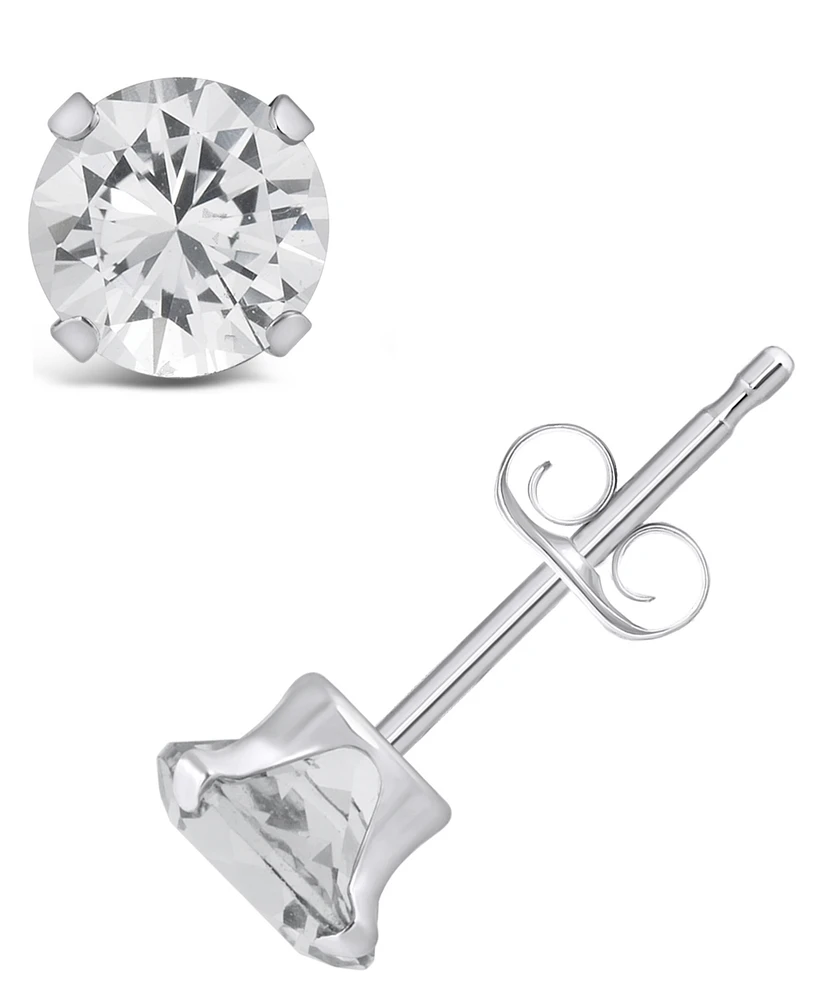 Macy's Gemstone Stud Earrings 10k White Gold