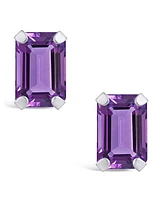 Macy's Gemstone Stud Earrings 10k White Gold