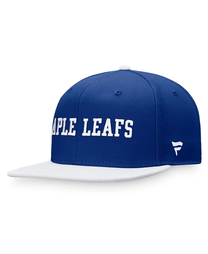 Men's Fanatics Blue, White Toronto Maple Leafs Iconic Color Blocked Snapback Hat