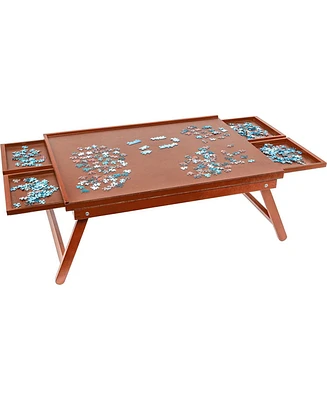 Jumbl 1000pc Puzzle Board 23”x31” Wooden Puzzle Table w/Legs