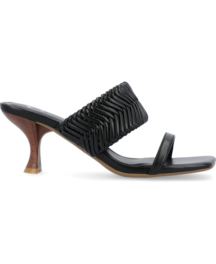 Journee Collection Women's Monyka Woven Double Band Dress Sandals
