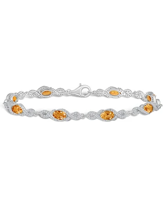 Macy's Citrine and White Topaz Bracelet (3-5/8 ct. t.w and 2 ct. t.w) in Sterling Silver