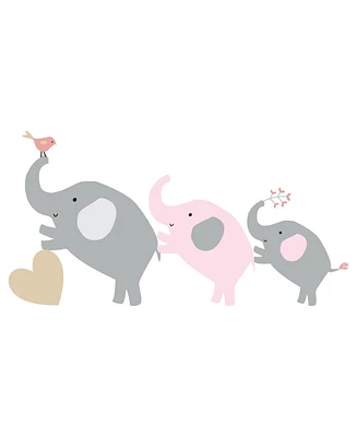 Bedtime Originals Eloise Gray/Pink/Gold Elephant Nursery Wall Decals