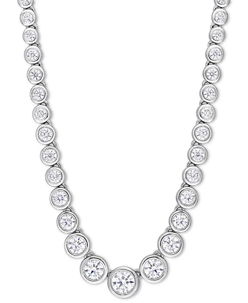 Moissanite Bezel Graduated Collar Necklace (2-3/4 ct. t.w. Diamond Equivalent) in Sterling Silver