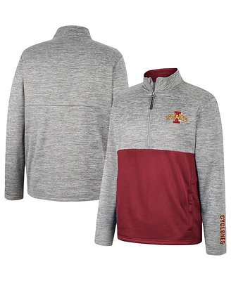 Men's Colosseum Gray Iowa State Cyclones John Half-Zip Jacket