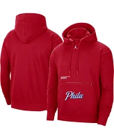 Men's Jordan Red Philadelphia 76ers Courtside Statement Edition Pullover Hoodie