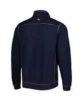 Men's Tommy Bahama Blue Atlanta Braves Tobago Bay Tri-Blend Quarter-Zip Sweatshirt
