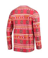 Men's Concepts Sport Red Maryland Terrapins Ugly Sweater Long Sleeve T-shirt and Pants Sleep Set