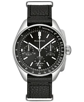 Bulova Men's Chronograph Archive Lunar Pilot Stainless Steel Bracelet Watch Box Set 44mm