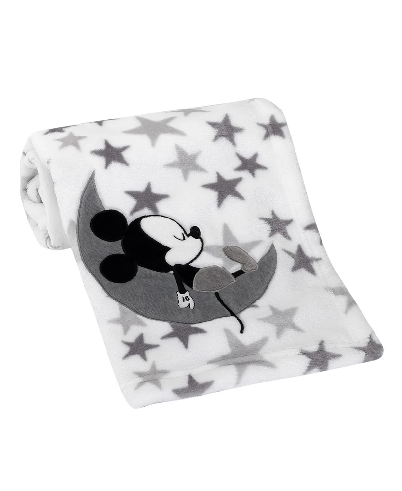 Disney Baby Mickey Mouse White/Gray Celestial Fleece Blanket by Lambs & Ivy