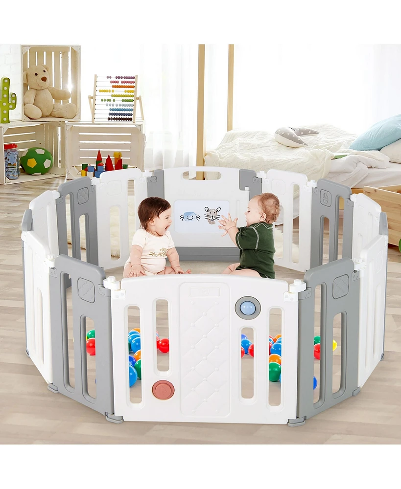 Costway Baby 14 Panels Safety Playpen Activity