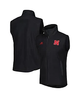 Men's adidas Black Nebraska Huskers Full-Zip Vest