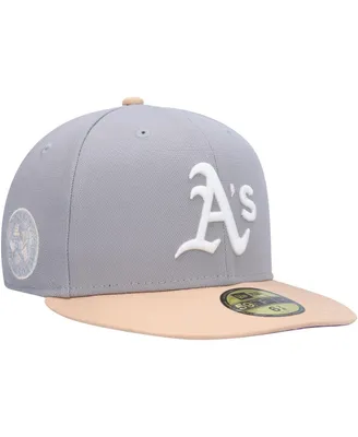 Men's New Era Gray, Peach Oakland Athletics 1987 Mlb All-Star Game Purple Undervisor 59FIFTY Fitted Hat
