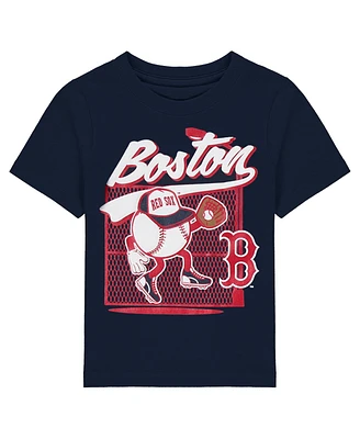 Infant Boys and Girls Navy Boston Red Sox On the Fence T-shirt
