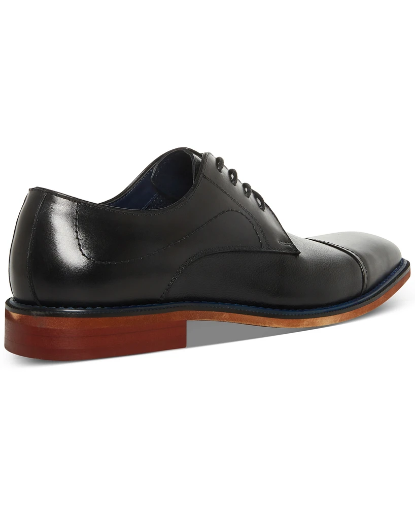 Steve Madden Men's Zane Tonal & Textured Leather Mid Oxford Dress Shoe