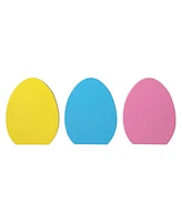 Glitzhome 7.5" H Easter Wooden Easter Egg Table Decor, Set of 3