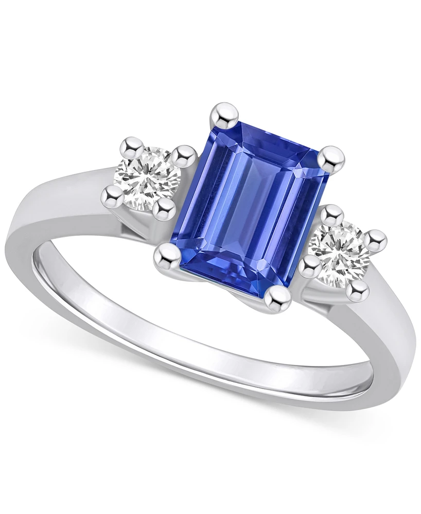 Tanzanite (1-5/8 ct. t.w.) & Diamond (1/4 Emerald-Cut Ring 14k Gold
