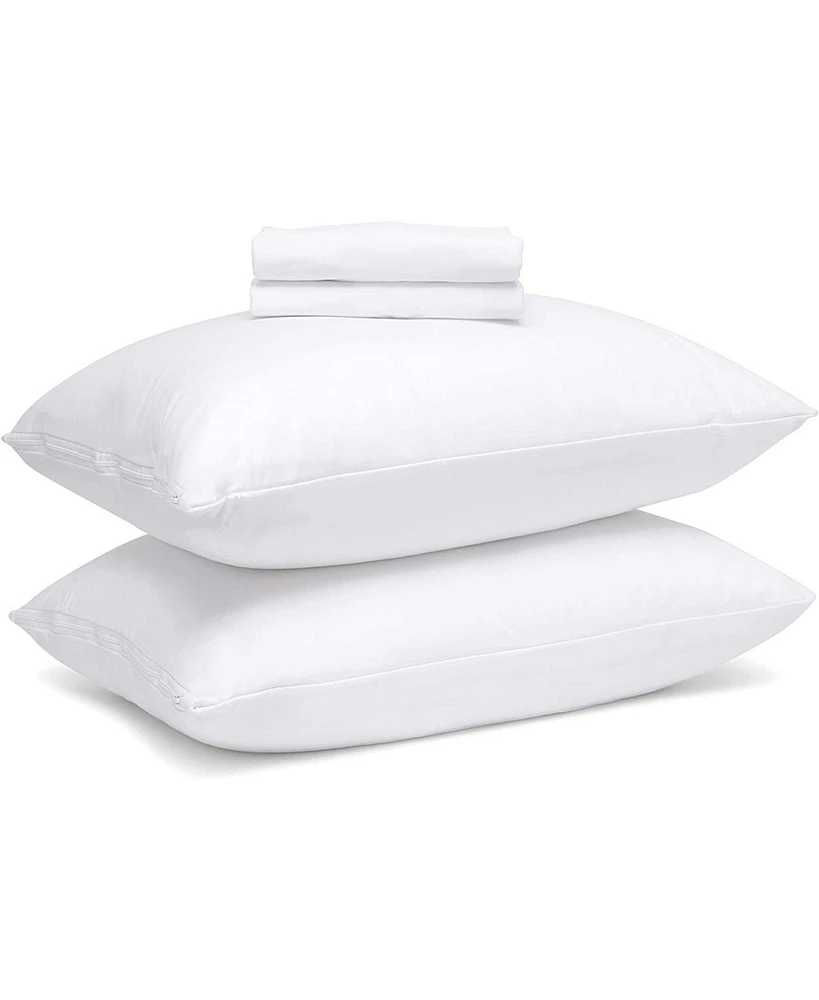 Better Bed Collection Cotton Blend Breathable Pillow Protector with Zipper – ( Pack