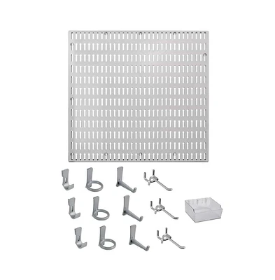 Allspace 14 Piece Garage Organizer Wall Storage System with Pegboard, Hooks and Hangers