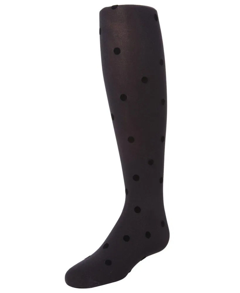 MeMoi Girls Flocked Dots Tights