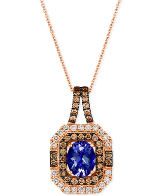 Le Vian Blueberry Tanzanite (1-3/4 ct. t.w.) & Diamond (1-1/10 ct. t.w.) Pendant Necklace in 14k Rose Gold, 18" + 2" extender