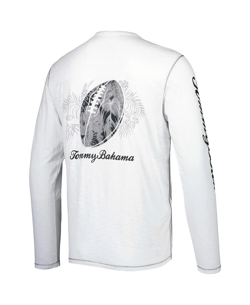 Men's Tommy Bahama White Washington Commanders Laces Out Billboard Long Sleeve T-shirt