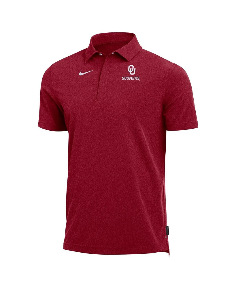 Men's Nike Heathered Crimson Oklahoma Sooners 2022 Coach Performance Polo Shirt