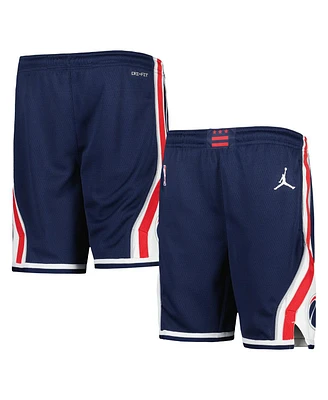 Big Boys and Girls Jordan Navy Washington Wizards Statement Edition Swingman Performance Shorts