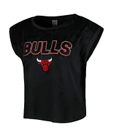 Women's Concepts Sport Black Chicago Bulls Intermission T-shirt and Shorts Sleep Set