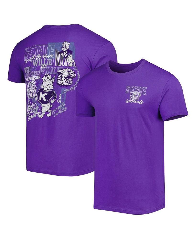 Men's Purple Kansas State Wildcats Vintage-Like Through the Years Two-Hit T-shirt