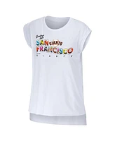 Women's Wear by Erin Andrews White San Francisco Giants Greetings From T-shirt
