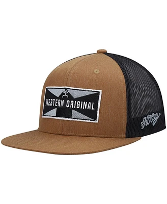 Men's Hooey Tan, Black Holley Trucker Snapback Hat