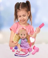 Lil Tots Talking Hair Styling Playset 16 Piece 12" Doll Playset, New Adventures, Children's Pretend Play, Ages 3 and up