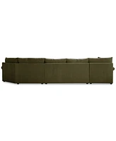 Closeout! Wrenley 166" 3-Pc. Fabric Cuddler Chaise Sectional Sofa, Created for Macy's