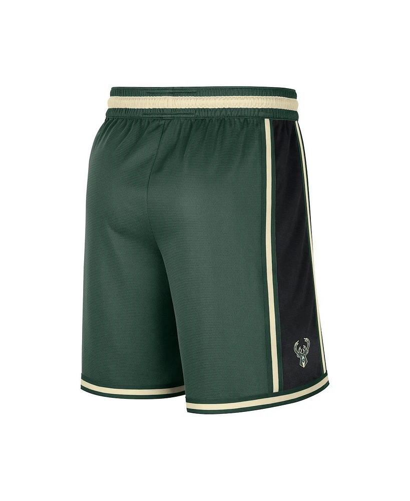 Men's Nike Hunter Green Milwaukee Bucks Pre-Game Performance Shorts