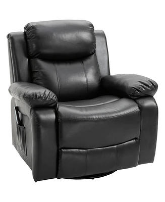 Homcom Massage Recliner Sofa Swivel Rocking Chair with Footrest,
